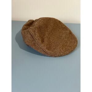 Vintage Totes newsboy cap hat wool blend herringbone lined one size